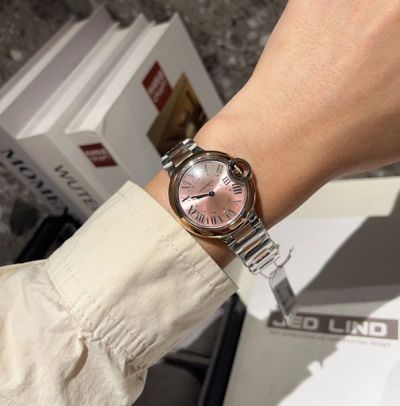 Cartier Premium Quartz Movement 28/33MM Precise Women Pink Watch